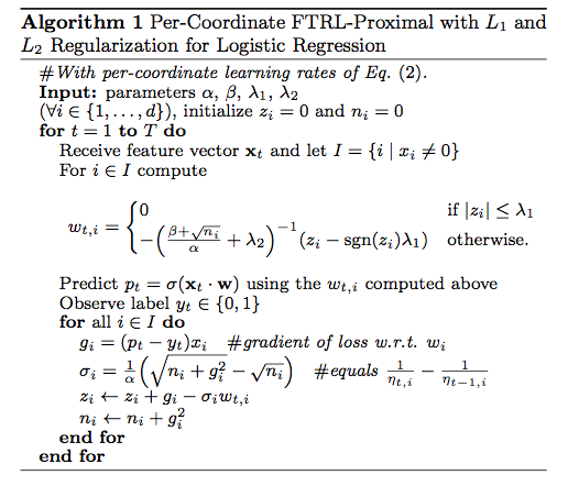FTRL-Proximal Algorithm